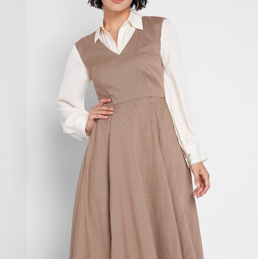 Modcloth houndstooth swing dress